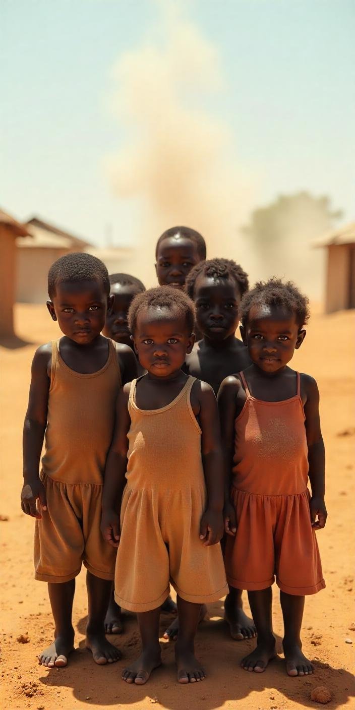 african poor kids in a remote area