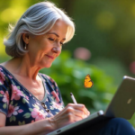 old woman learning online